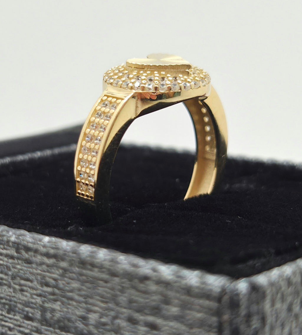 14K CZ ROUND HEART INSIDE RING – 8 – JY Jewelry Wholesale