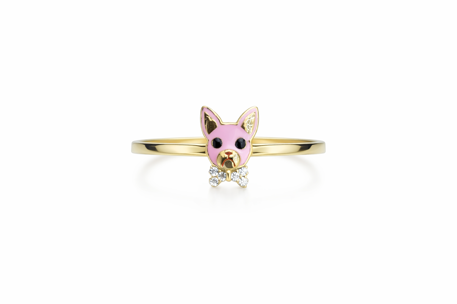 10K SMALL PINK DOG WOMAN'S RING – 8 – JY Jewelry Wholesale
