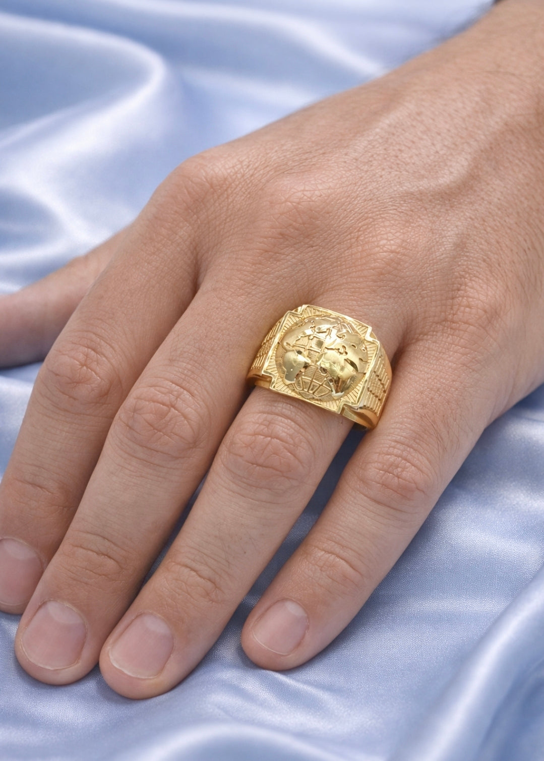 10K EXOTIC WORLD SHAPE MAN'S RING – 11/12 – JY Jewelry Wholesale