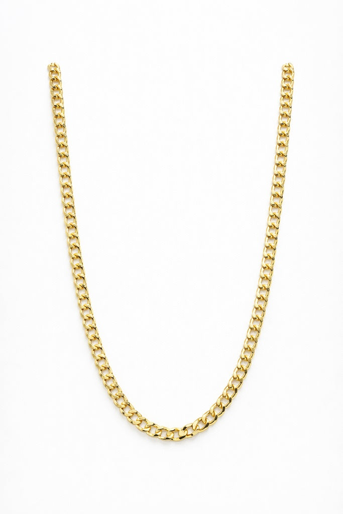 10K HOLLOW CUBAN CURB FLAT CHAIN – 20" 3.5MM – JY Jewelry Wholesale