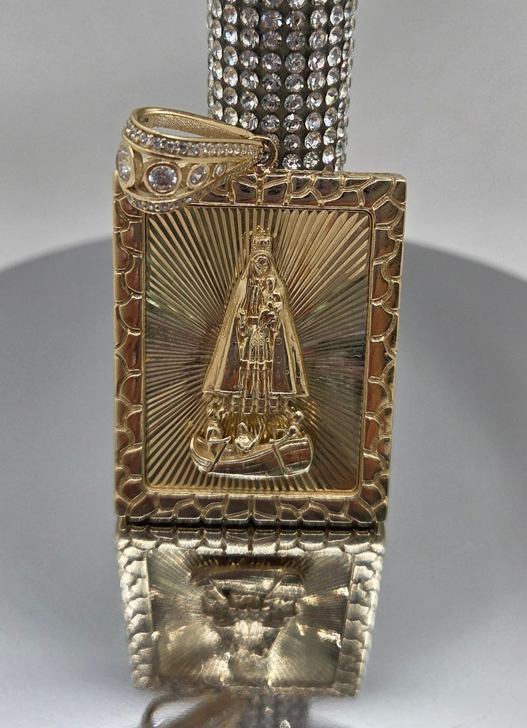 10K MEDIUM SQUARE VIRGEN DE LA CARIDAD PENDANT – JY Jewelry Wholesale
