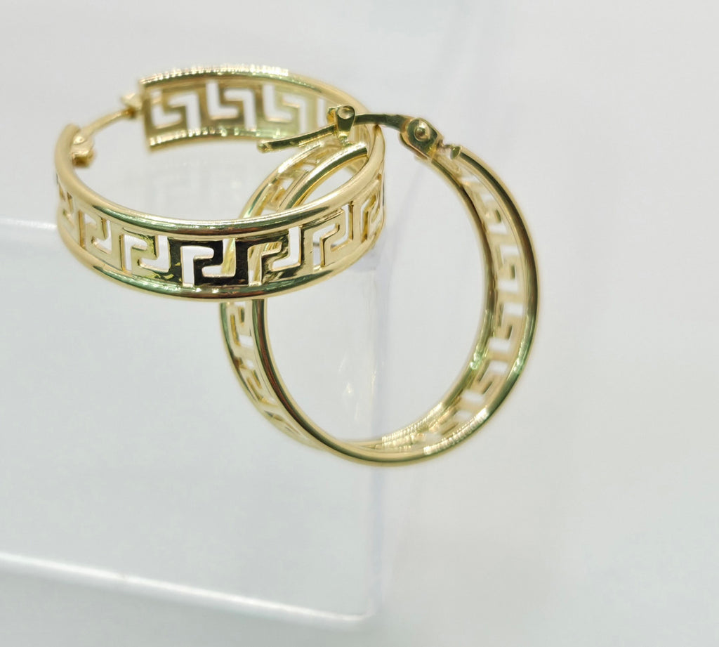 10K GREEK SILHOUETTE HOOP EARRINGS – 3 – JY Jewelry Wholesale