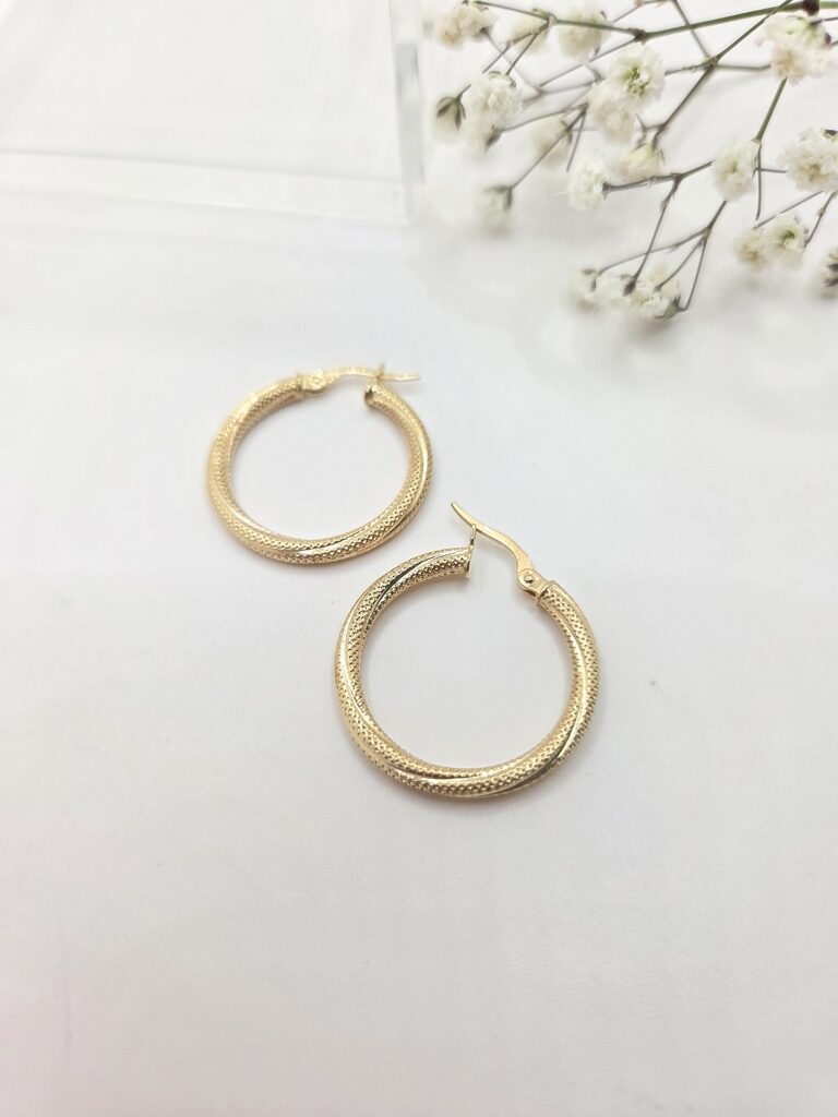 10K NEVADAS TWISTED CUBAN STYLE HOOPS EARRINGS – 4 3MM – JY Jewelry Wholesale