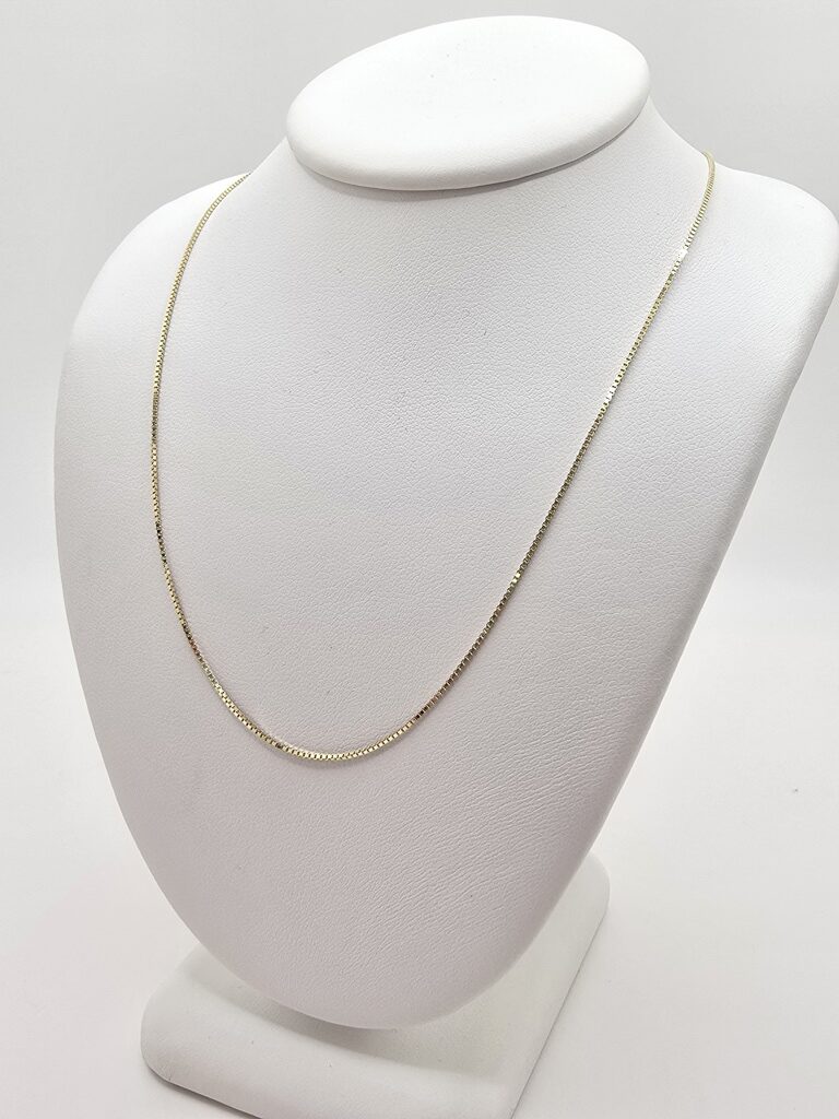10K BOX LINK CHAIN – 18" 1MM – JY Jewelry Wholesale