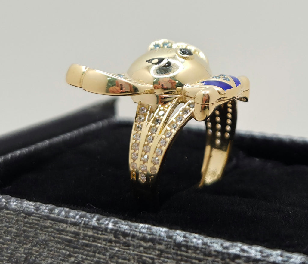 10K CZ SKY BLUE STITCH RING – 9 – JY Jewelry Wholesale