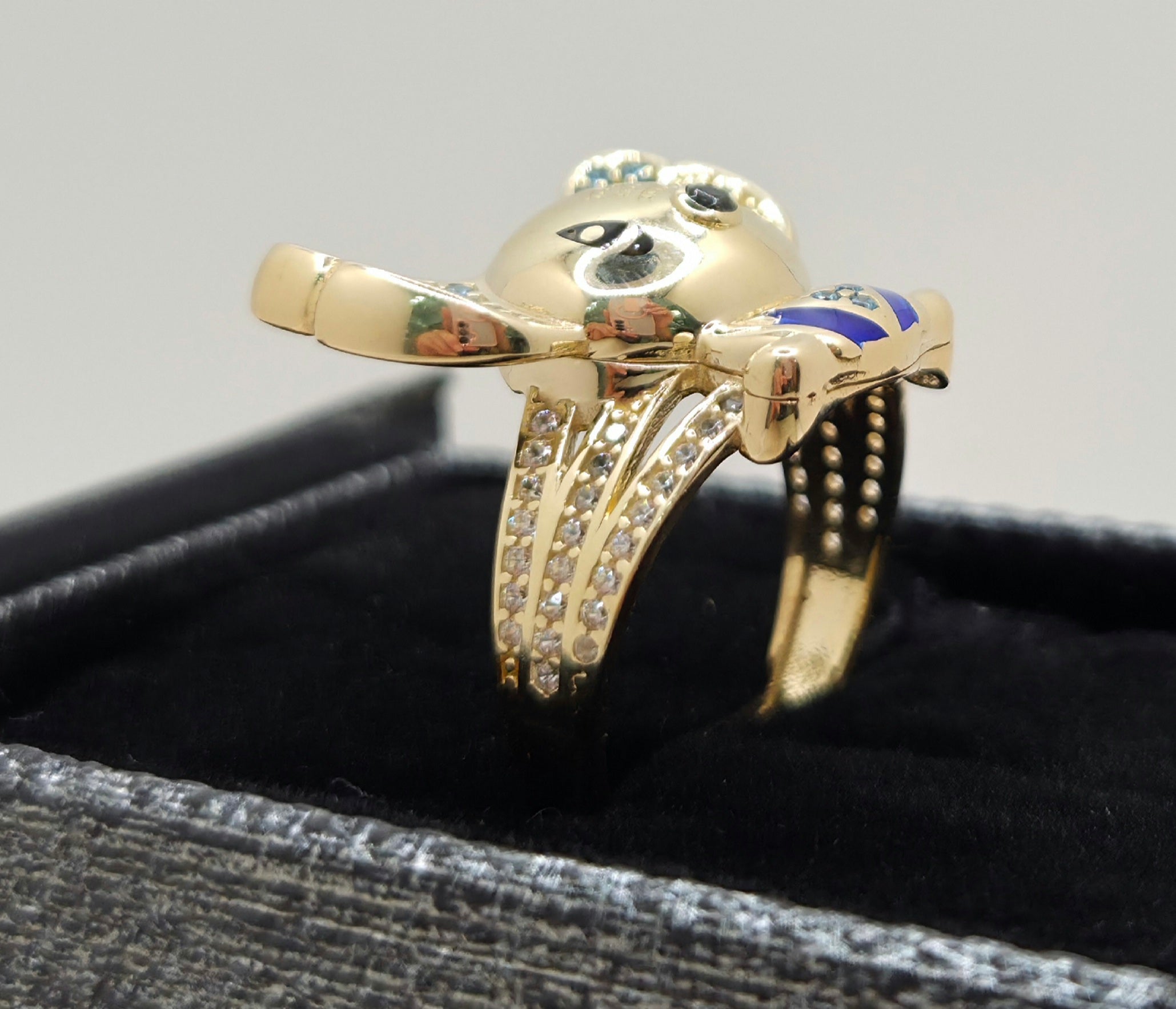 10K CZ SKY BLUE STITCH RING – 9 – JY Jewelry Wholesale
