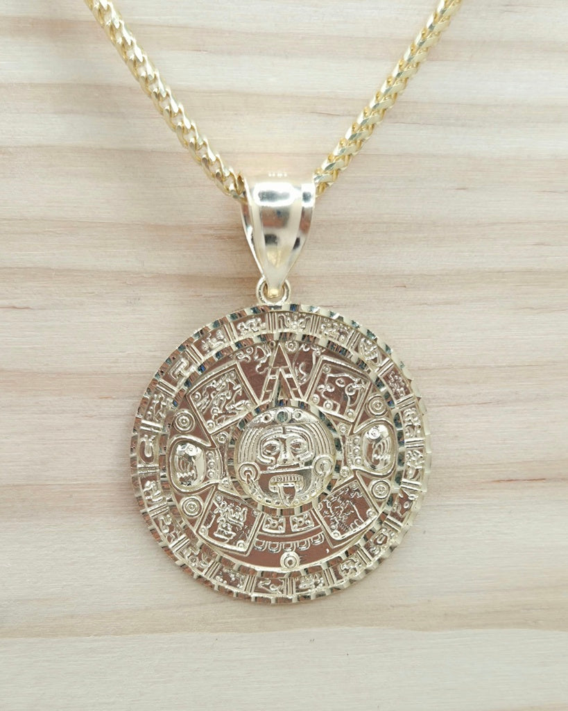 10K SMALL ROUND MAYA CALENDAR PENDANT – JY Jewelry Wholesale