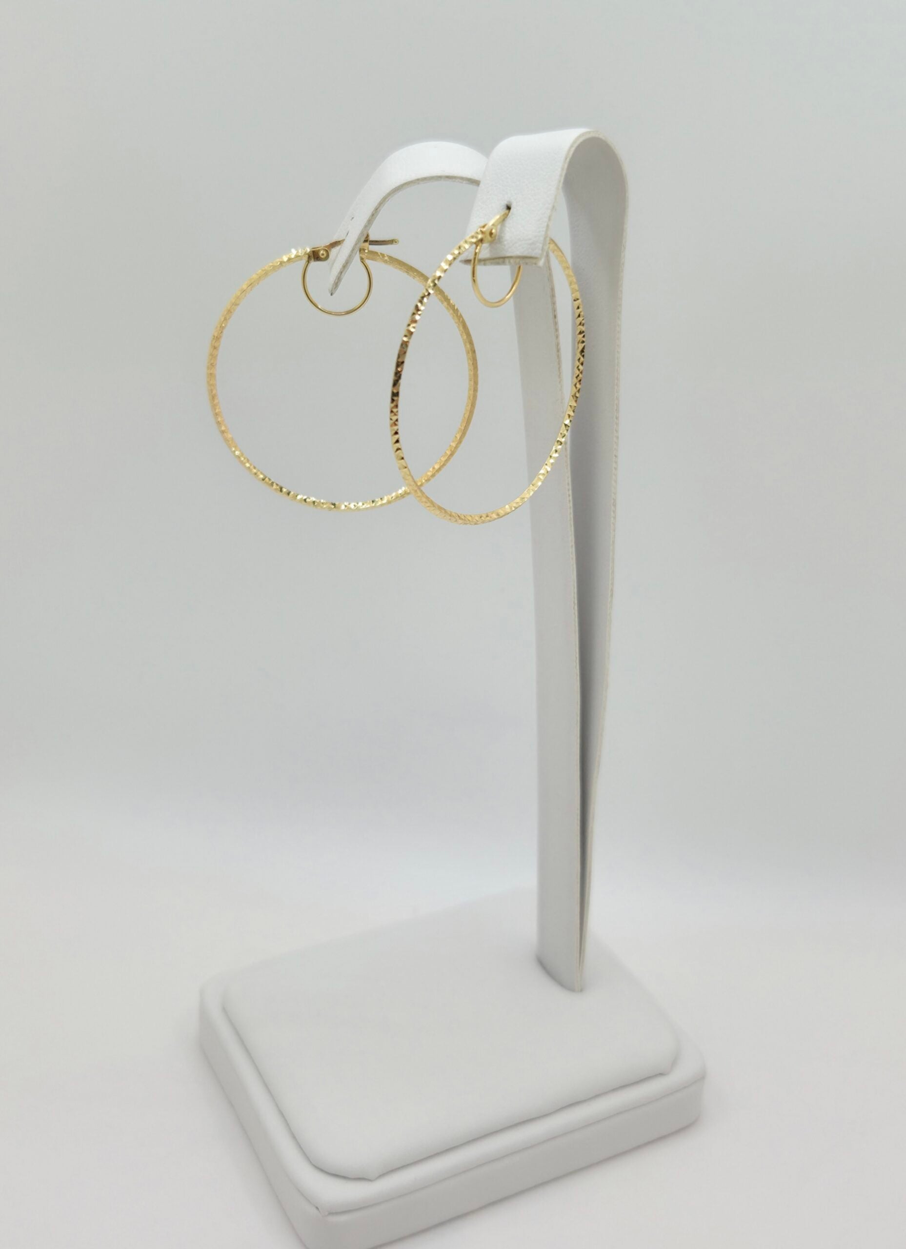 10K LARGE FINE DIAMOND CUT HOOPS EARRINGS – JY Jewelry Wholesale