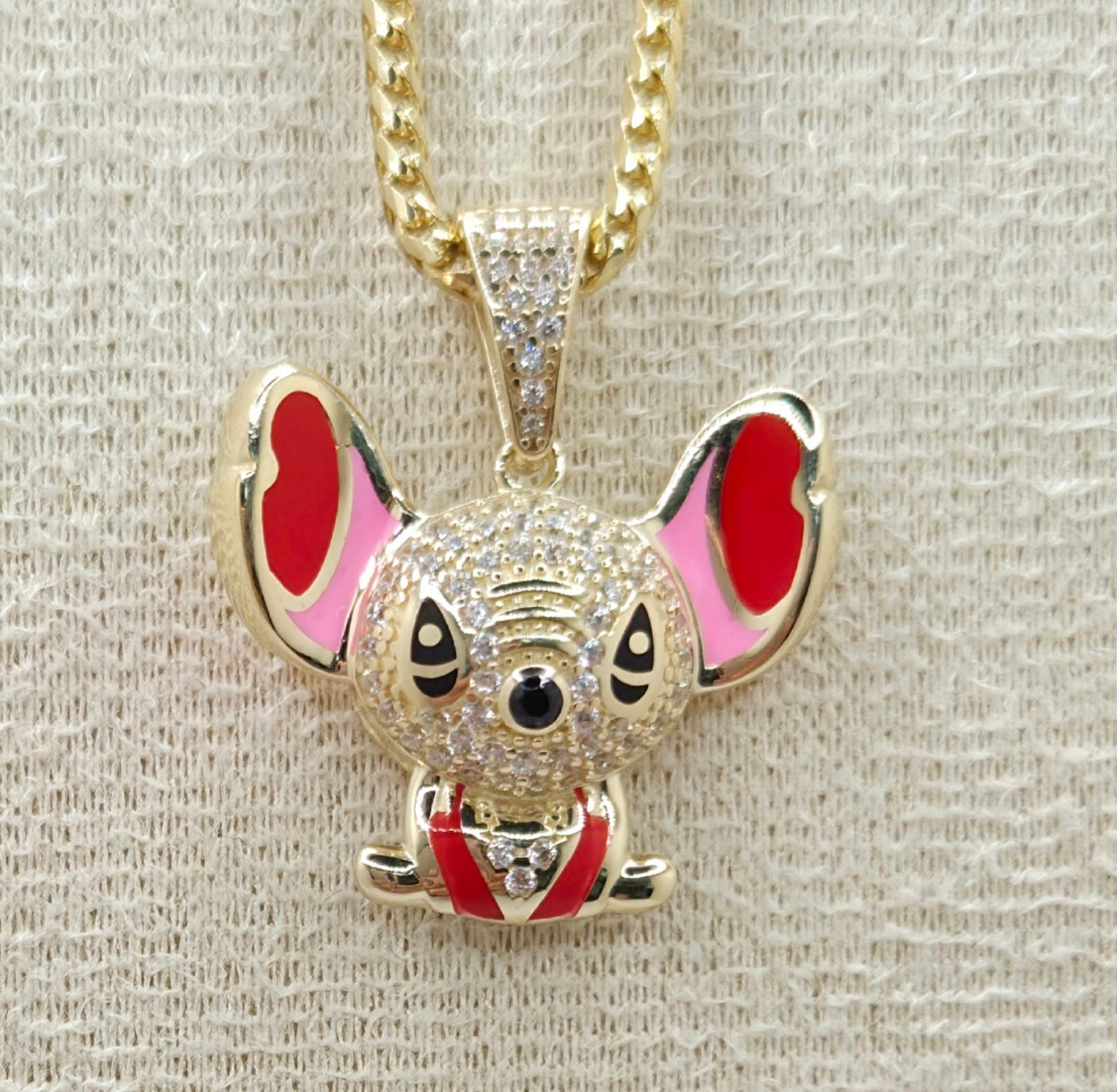 10K CZ PINK STITCH PENDANT – JY Jewelry Wholesale