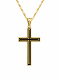 14K MODERN CROSS PENDANT WITH BLACK DETAIL – JY Jewelry Wholesale