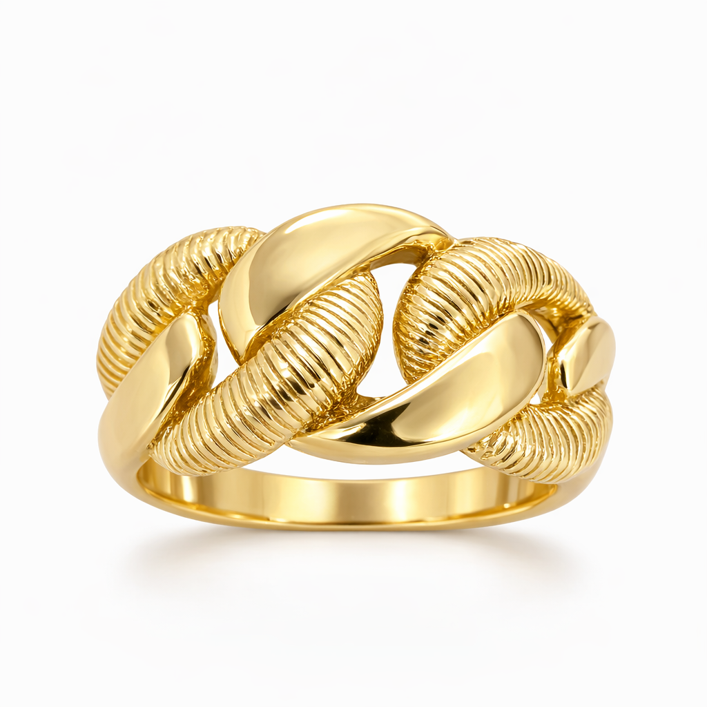 14K CHAIN DESIGN RING – 8 – JY Jewelry Wholesale