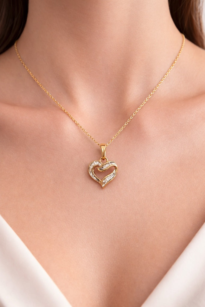 10K DIAMOND HEART SILHOUETTE PENDANT – JY Jewelry Wholesale