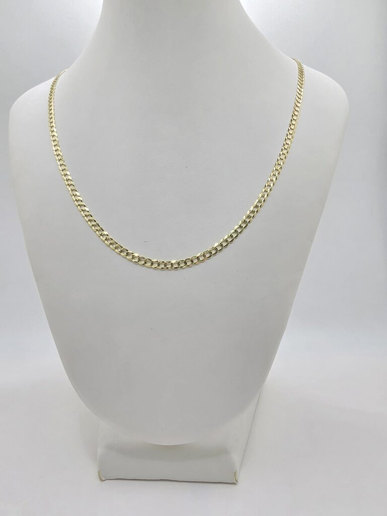 10K SOLID CUBAN CURB FLAT – 3MM 22" – JY Jewelry Wholesale