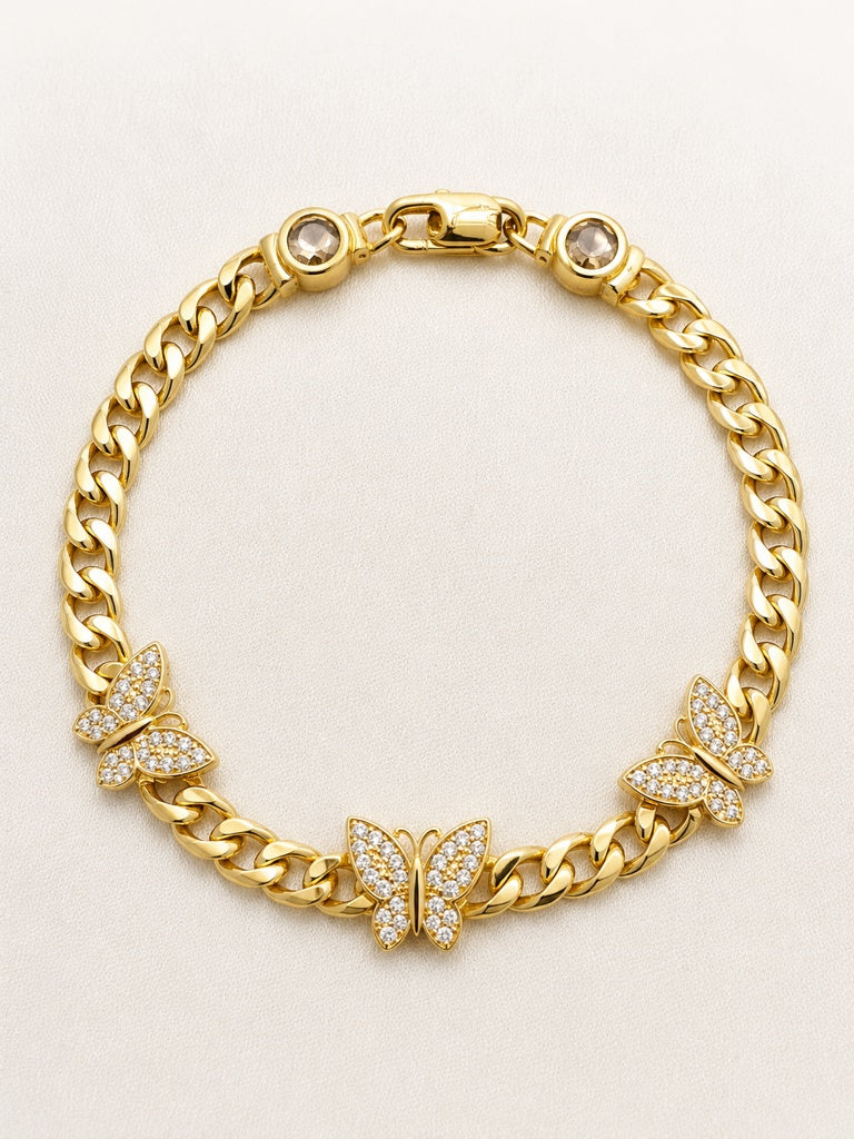 10K CZ BUTTERFLY BRACELET – 7" 5MM – JY Jewelry Wholesale
