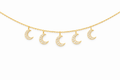 14K YELLOW GOLD 5 MOON NATURAL DIAMOND BRACELET – 7" - 7.5" – JY Jewelry Wholesale