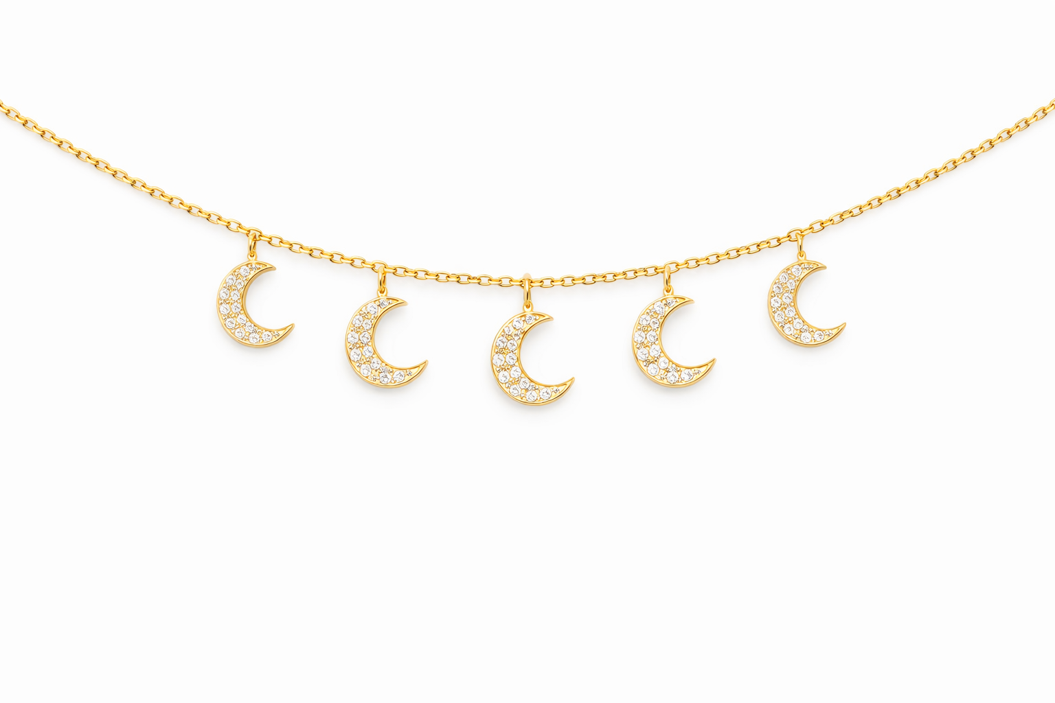 14K YELLOW GOLD 5 MOON NATURAL DIAMOND BRACELET – 7" - 7.5" – JY Jewelry Wholesale