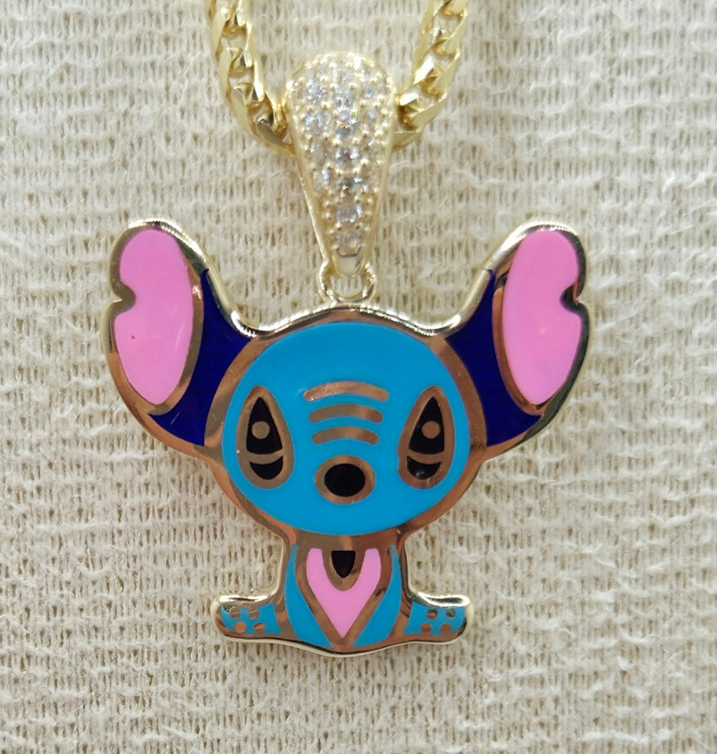 10K SKY BLUE FLAT STYLE STITCH PENDANT – JY Jewelry Wholesale