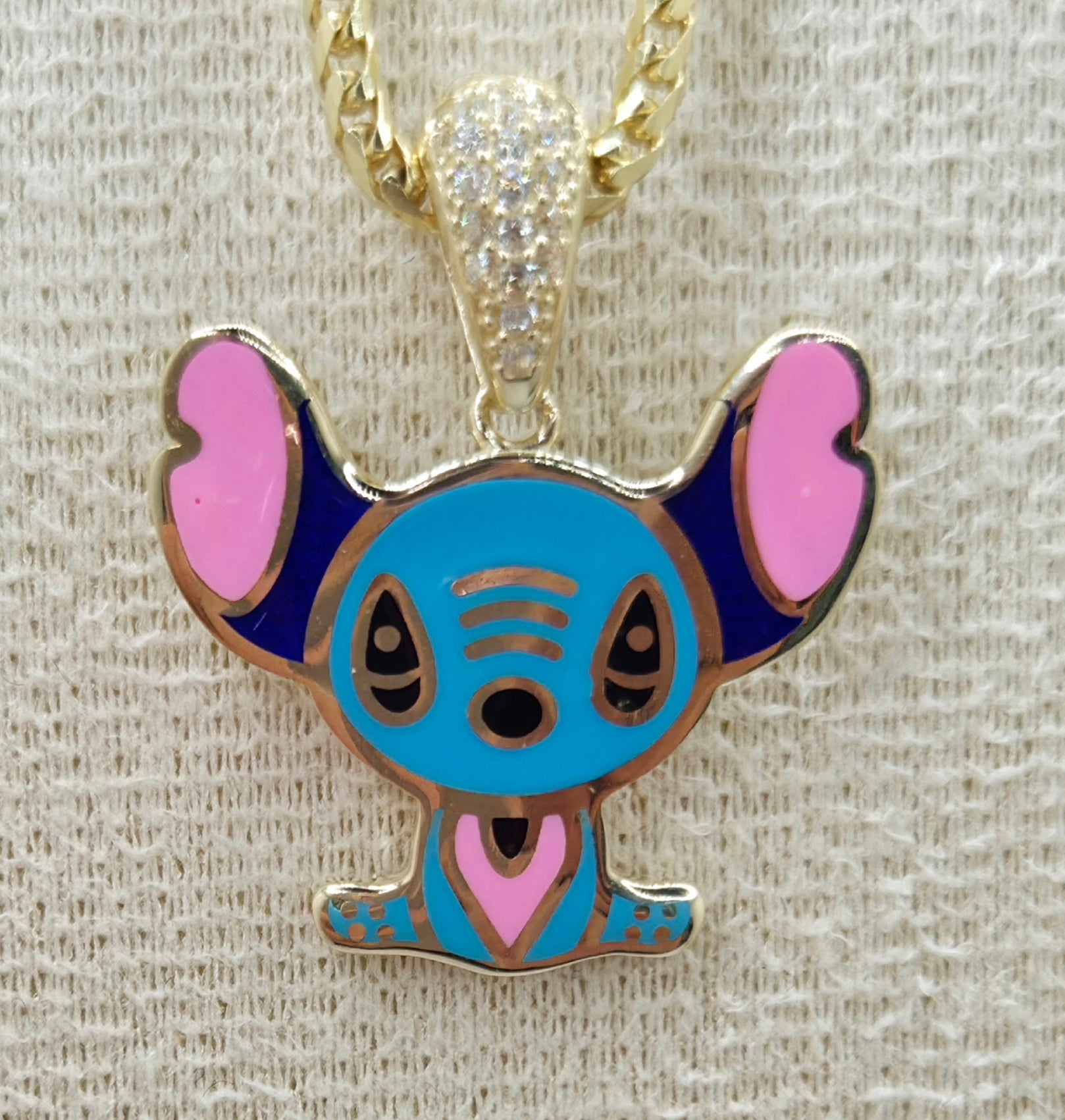 10K SKY BLUE FLAT STYLE STITCH PENDANT – JY Jewelry Wholesale