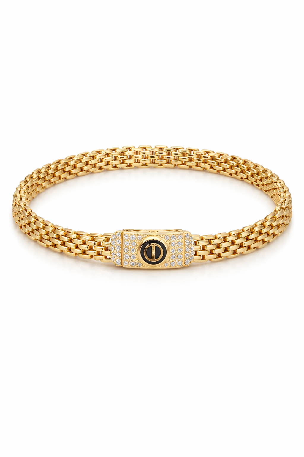 10K MODERN CZ DETAILS WATCH BRACELET – 8" 5MM – JY Jewelry Wholesale