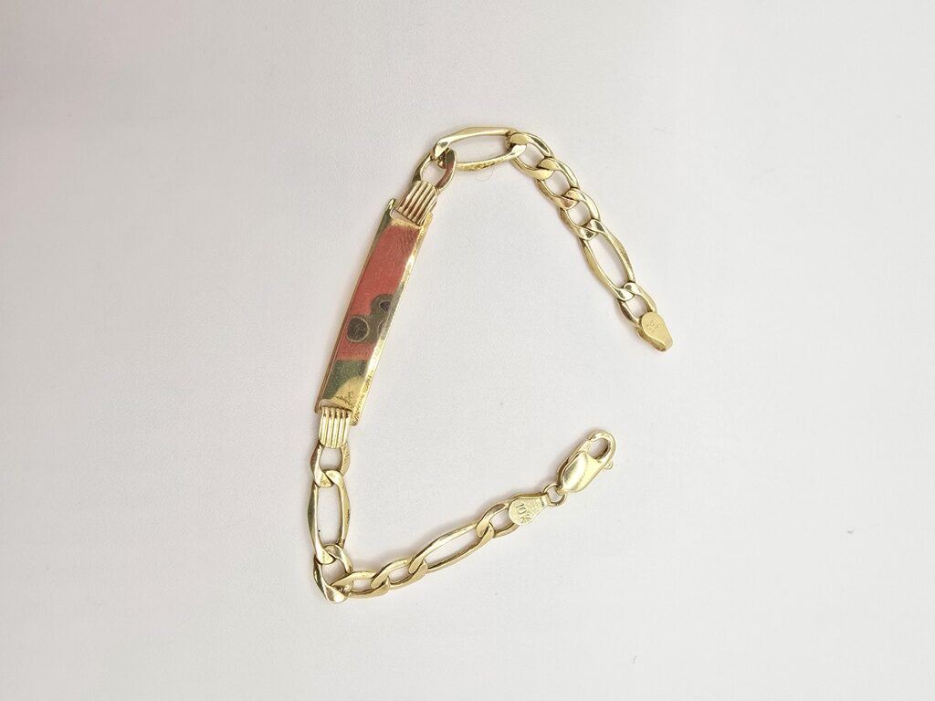10K FIGARO BABY ID BRACELET – 6" 5.5MM – JY Jewelry Wholesale