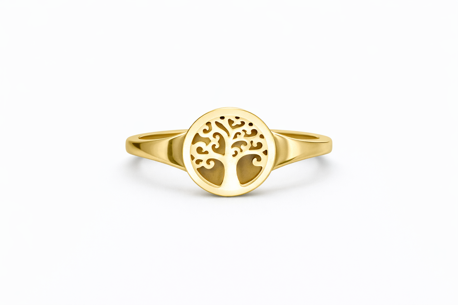 10K SMALL RING WITH REPRESENTATION OF THE TREE OF LIFE – 7.5 – JY Jewelry Wholesale