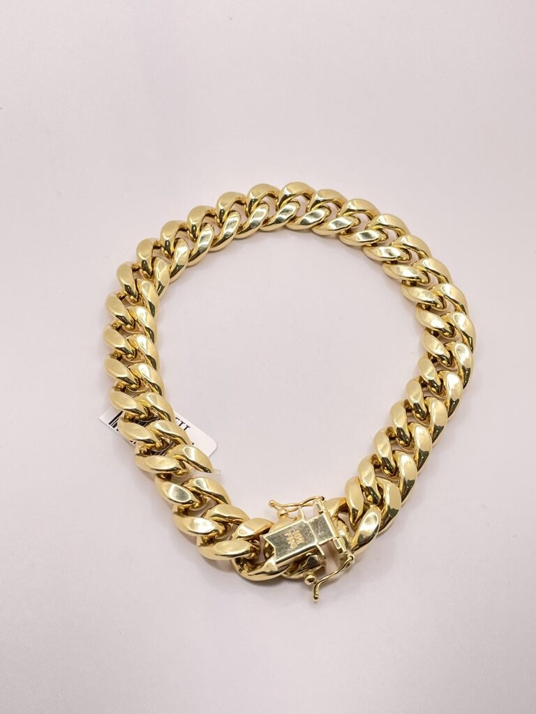 10K HOLLOW MIAMI CUBAN BRACELET – 9" 11.5MM – JY Jewelry Wholesale