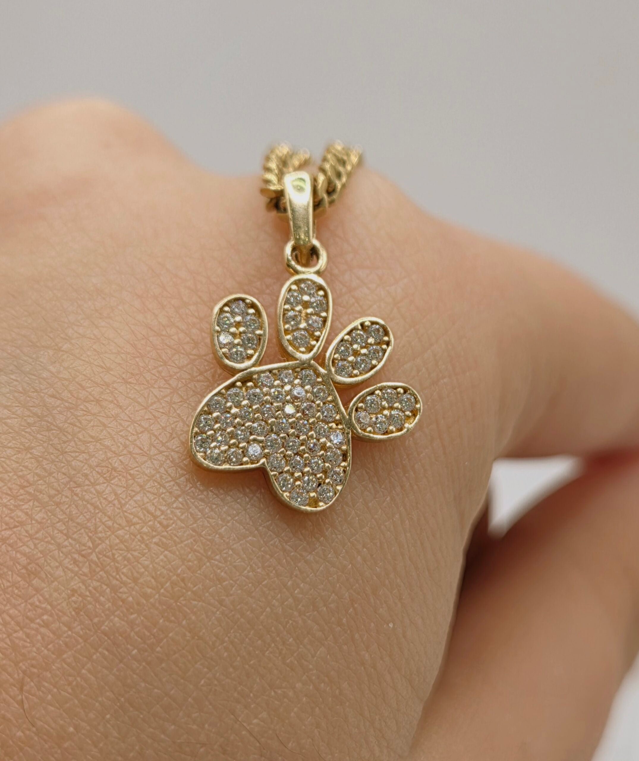 10K CZ SMALL DOG PRINT PENDANT – SMALL – JY Jewelry Wholesale