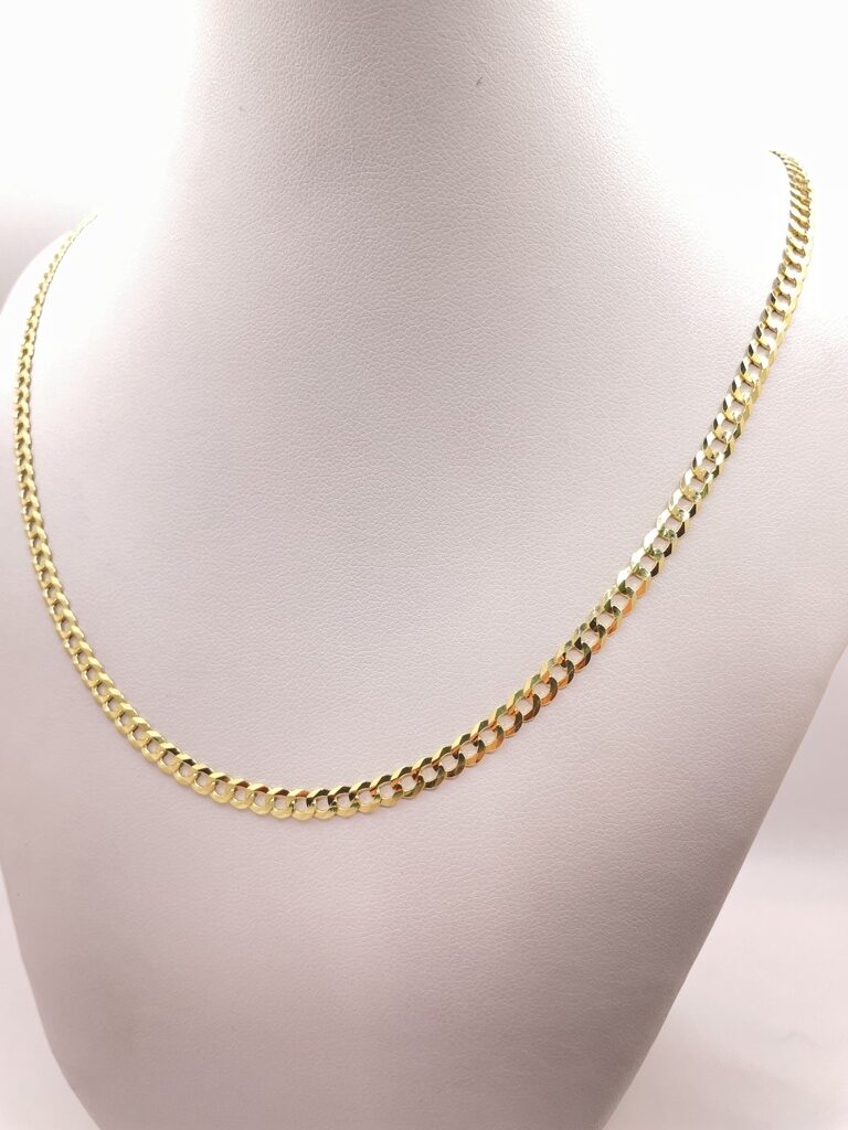 10K CUBAN CURB FLAT CHAIN 22" 4MM – JY Jewelry Wholesale