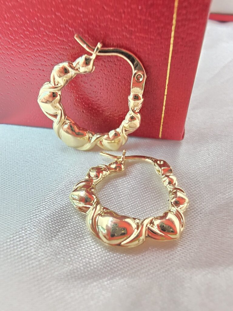 14K SMALL HEARTS HOOPS EARRINGS – JY Jewelry Wholesale