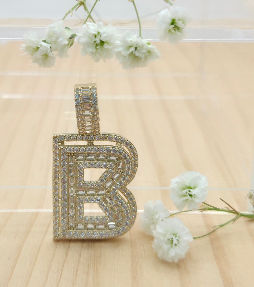 10K SMALL CZ "B'' LETTER PENDANT – JY Jewelry Wholesale