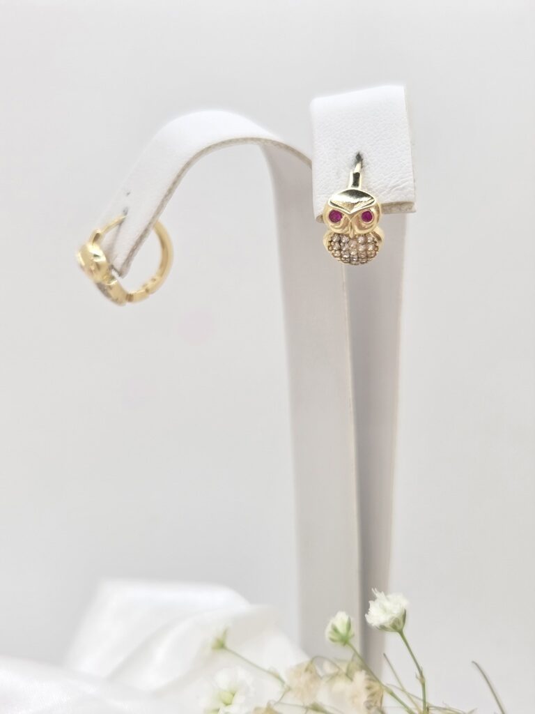 14K SMALL OWL HOOPS EARRINGS – JY Jewelry Wholesale