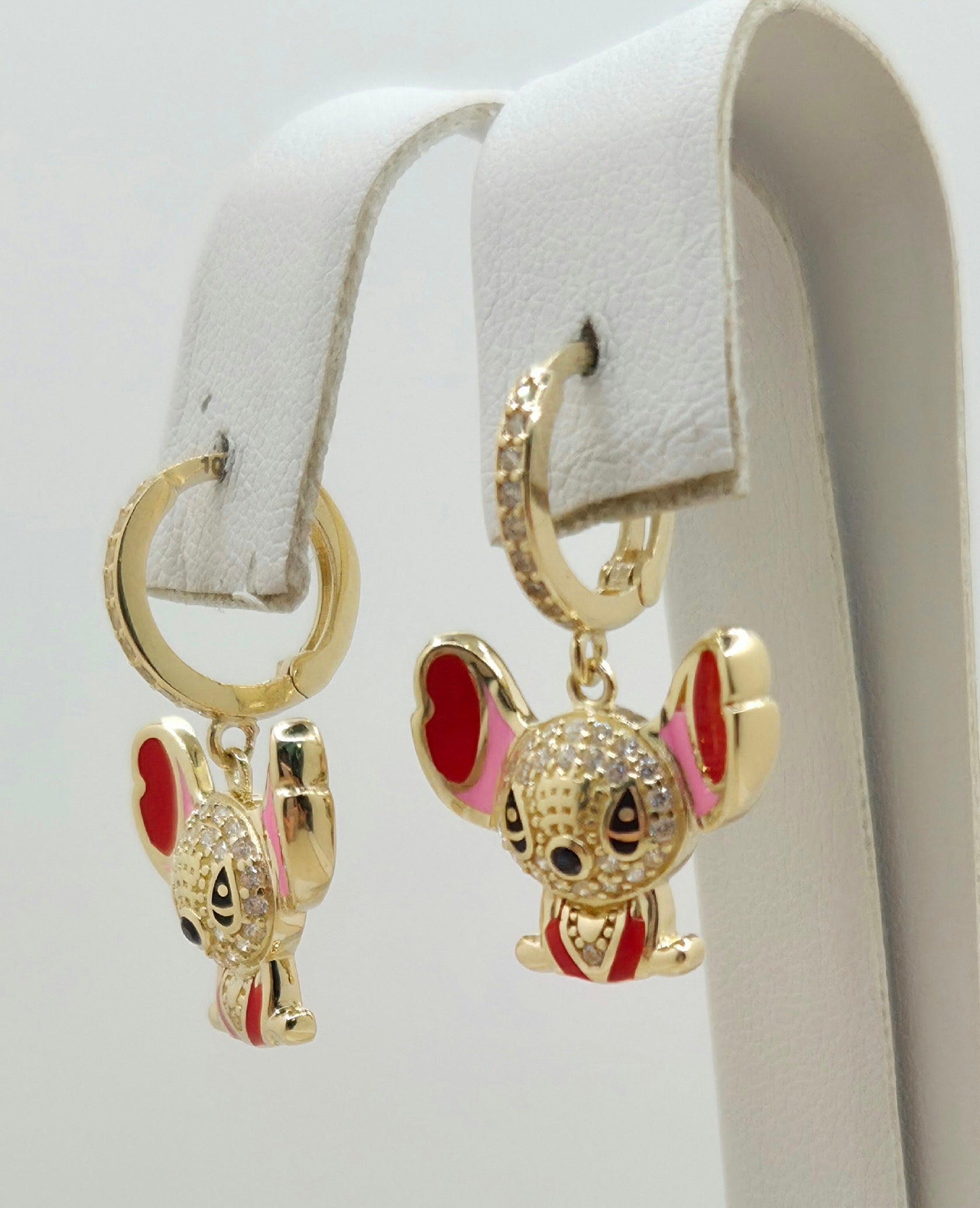 10K CZ DETAIL PINK STITCH HOOPS EARRINGS – JY Jewelry Wholesale