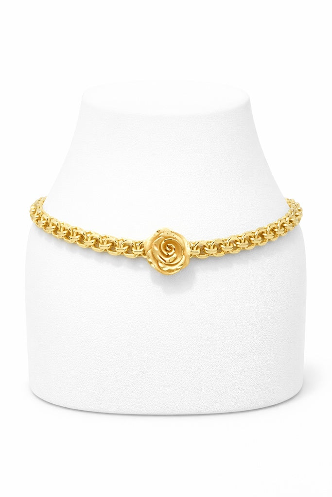 10K ONE ROSE HOLLOW CHINO BRACELET – 7.5" 5mm – JY Jewelry Wholesale