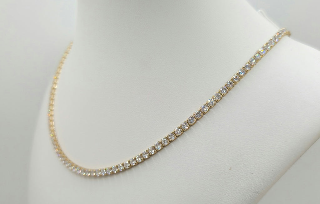 10K TENNIS STYLE NECKLACE CZ – 20" 3.5MM – JY Jewelry Wholesale