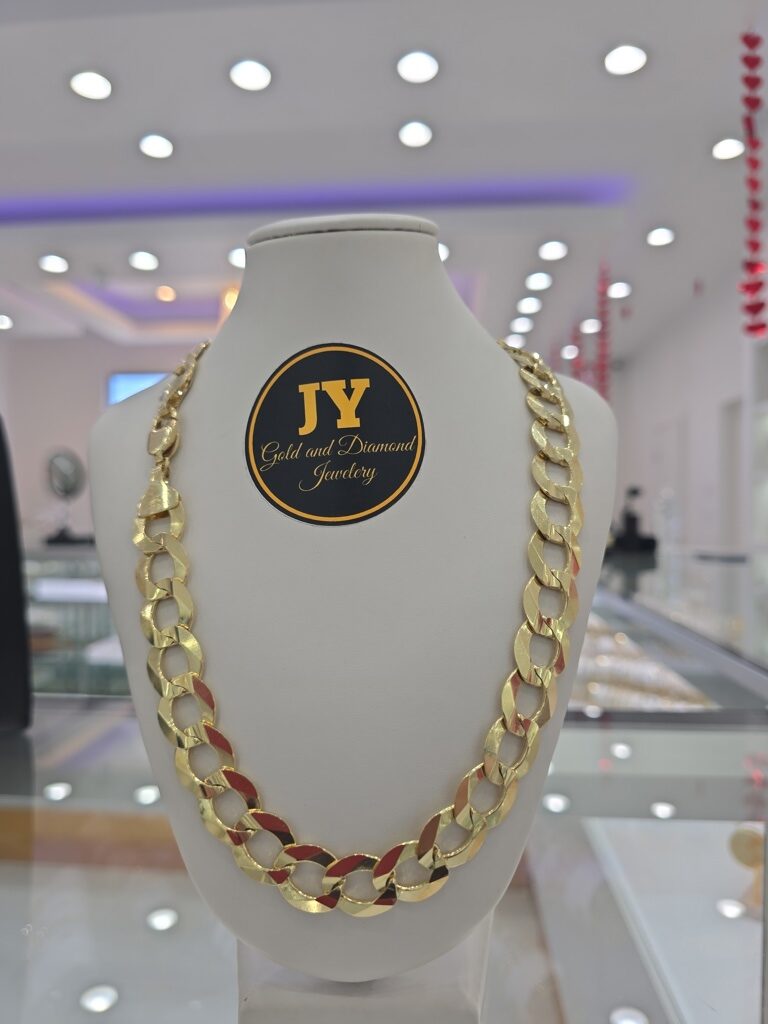 10K SOLID CUBAN CURB FLAT CHAIN – 24" 15MM – JY Jewelry Wholesale