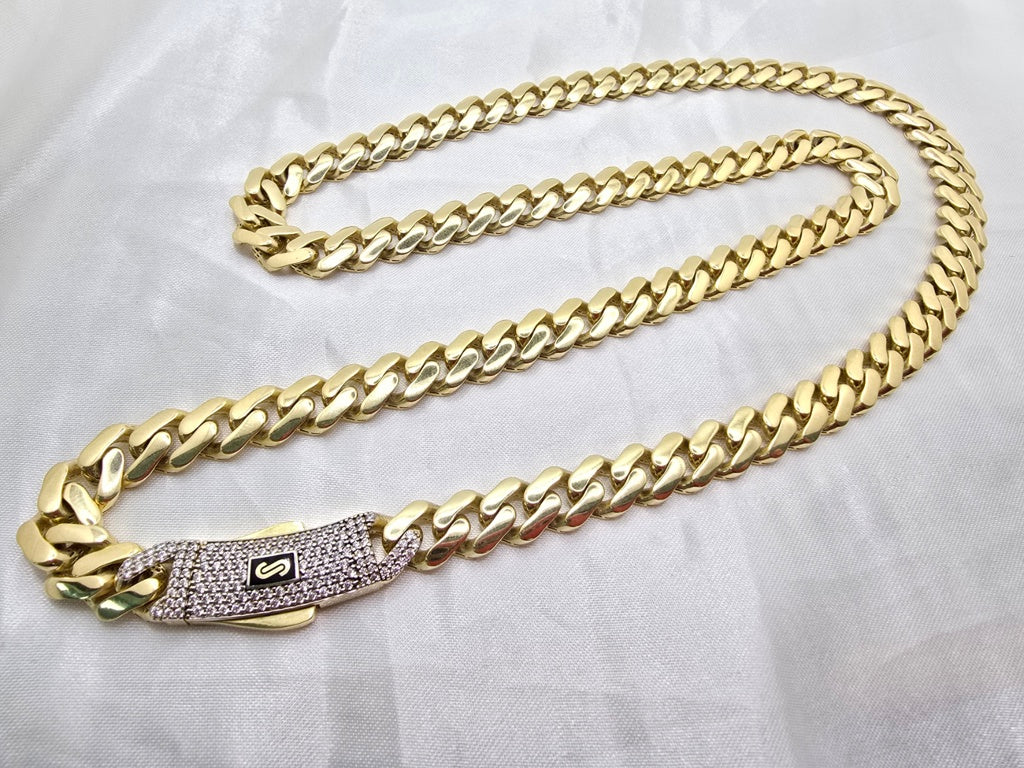 14K CERTIFIED MONACO CHAIN CZ CLOSURE – 24" 5MM – JY Jewelry Wholesale