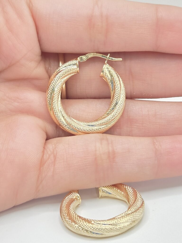 10K CROOKED NEVADAS HOOPS EARRINGS – 2 5MM – JY Jewelry Wholesale