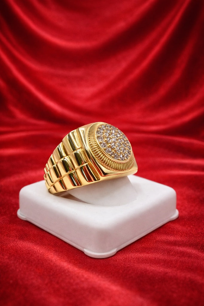 10K ELEGANT ROUND CZ DETAIL MAN'S RING – 11.5-12 – JY Jewelry Wholesale