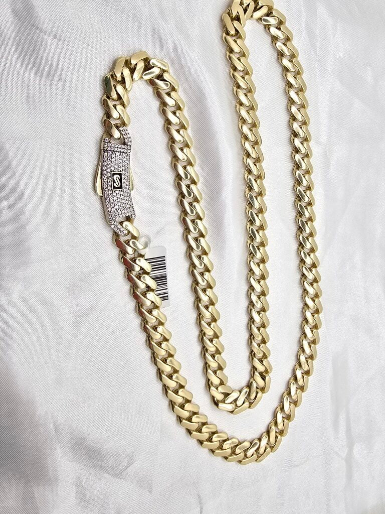 10K CERTIFIED MONACO CHAIN CZ CLOSURE – 9.5MM 24" – JY Jewelry Wholesale