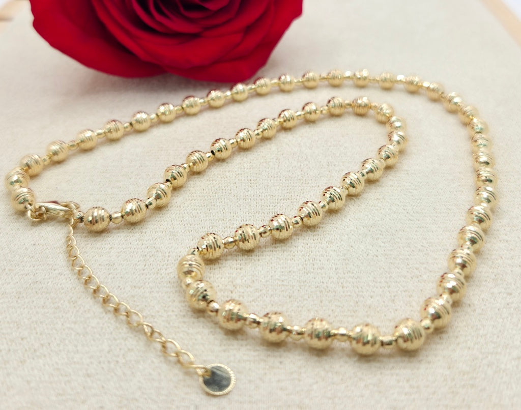10K BALLS NECKLACE – 5MM 16" – JY Jewelry Wholesale