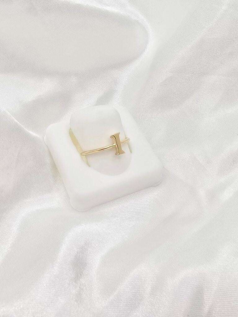 14K "I" LETTER RING – 6 – JY Jewelry Wholesale