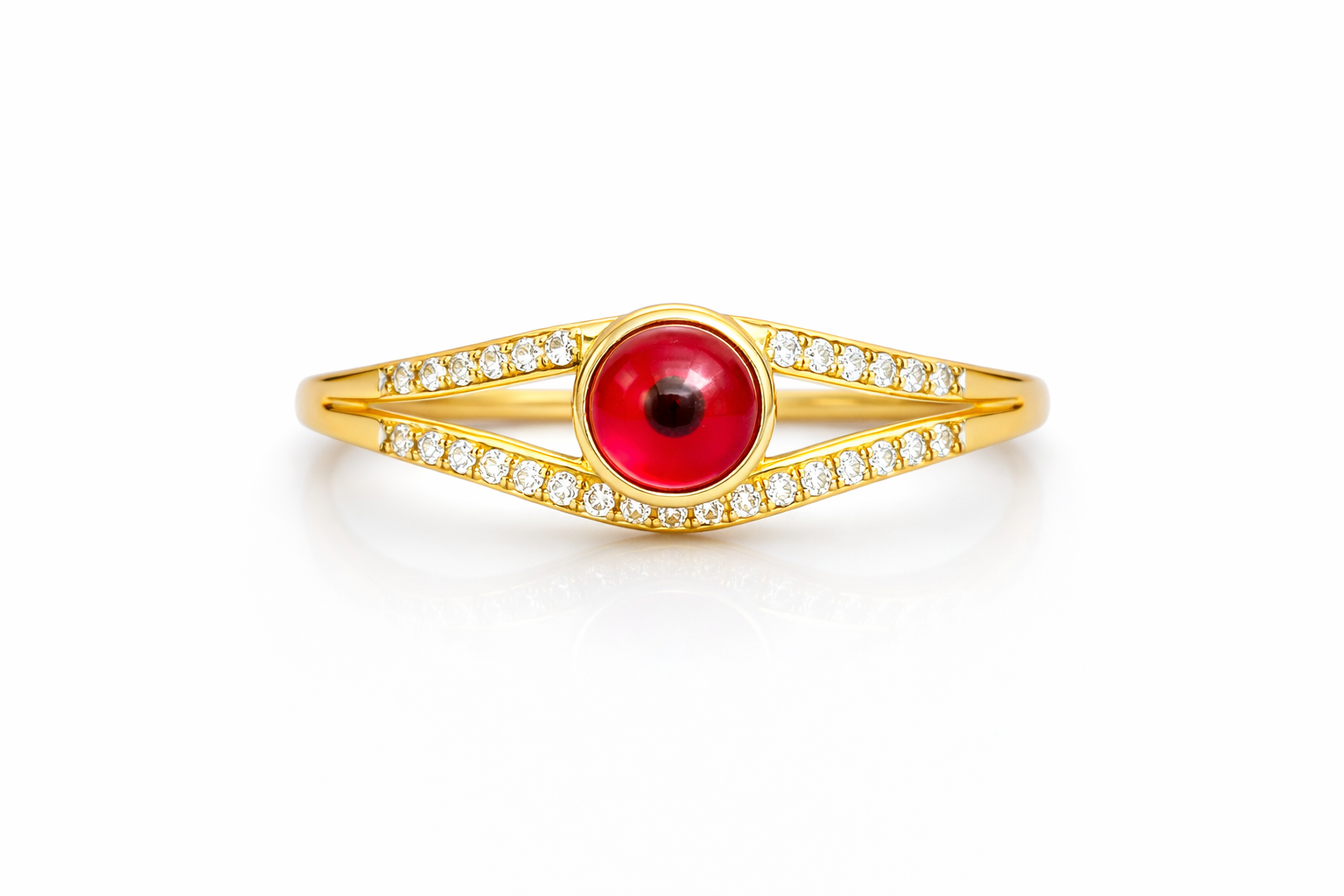 10K ROUND EYE CENTER RING – 7 – JY Jewelry Wholesale