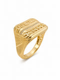10K MODERN GREEK AND CHAIN DETAILS SQUARE SHAPE RING – 8-9 – JY Jewelry Wholesale
