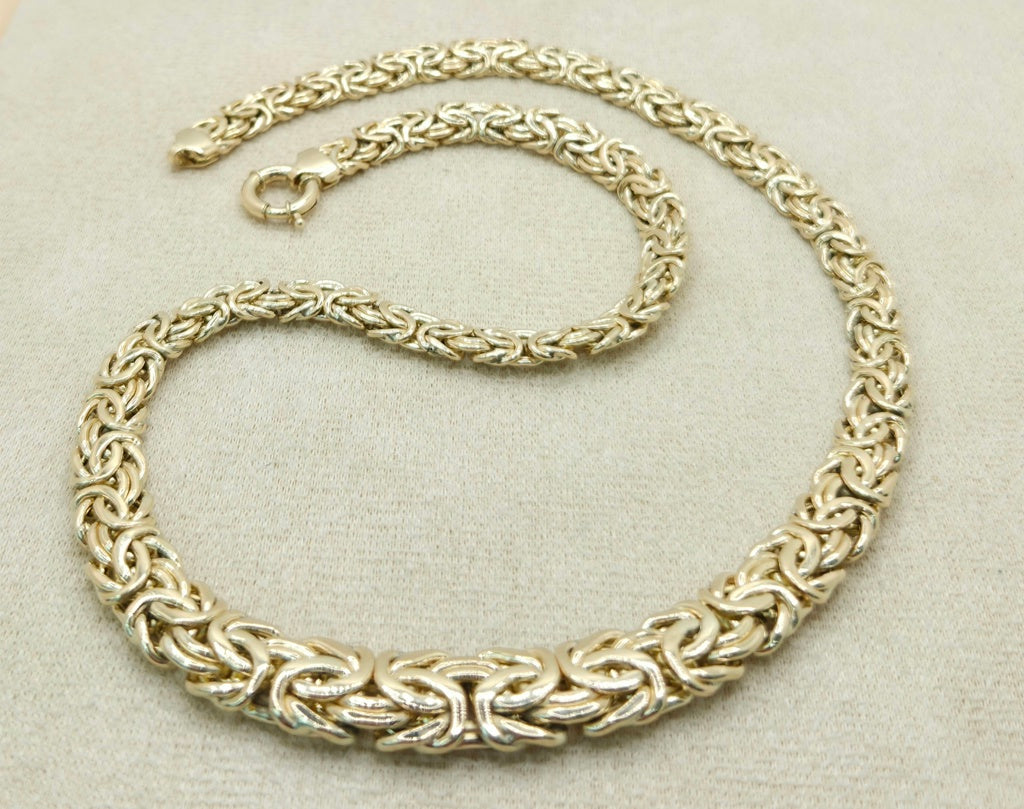 10K DEGRADING BYZENTINE NECKLACE – 18" 14MM – JY Jewelry Wholesale