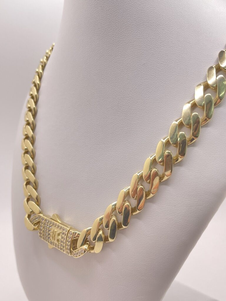 14K MONACO STYLE CHAIN – 20" 11MM – JY Jewelry Wholesale