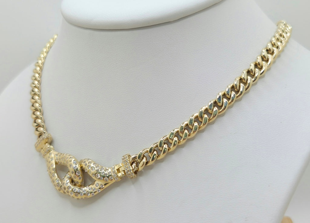 10K VINTAGE CR DESIGN MIAMI CUBAN NECKLACE – 18" 6.5MM – JY Jewelry Wholesale