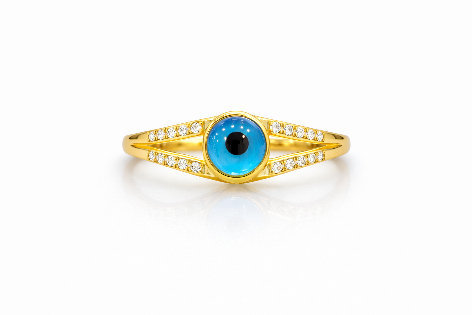 10K ROUND EYE CENTER RING – 7 – JY Jewelry Wholesale