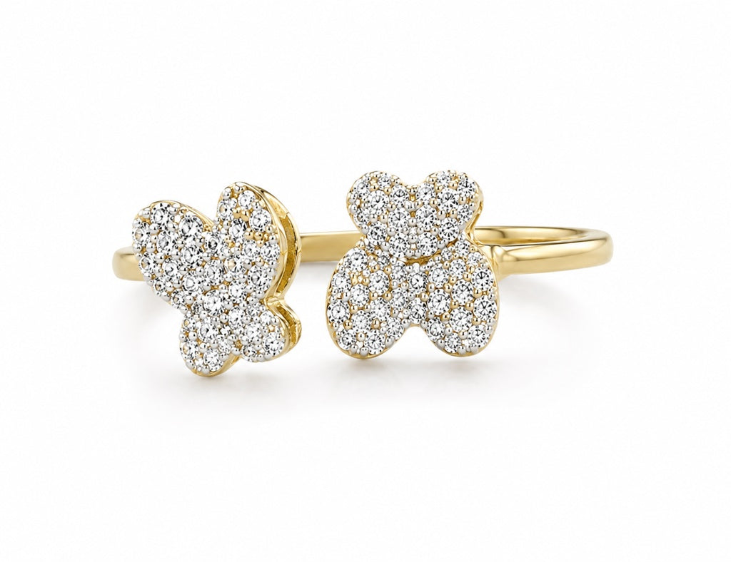 14K DIAMOND BUTTERFLY RING – 7 – JY Jewelry Wholesale