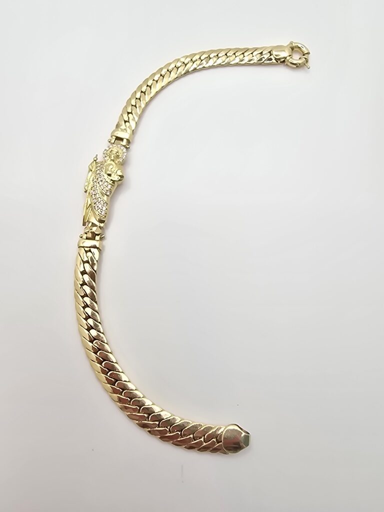 10K CUBAN LINK BRACELET WITH SAN JUDAS – 8" 6.5MM – JY Jewelry Wholesale