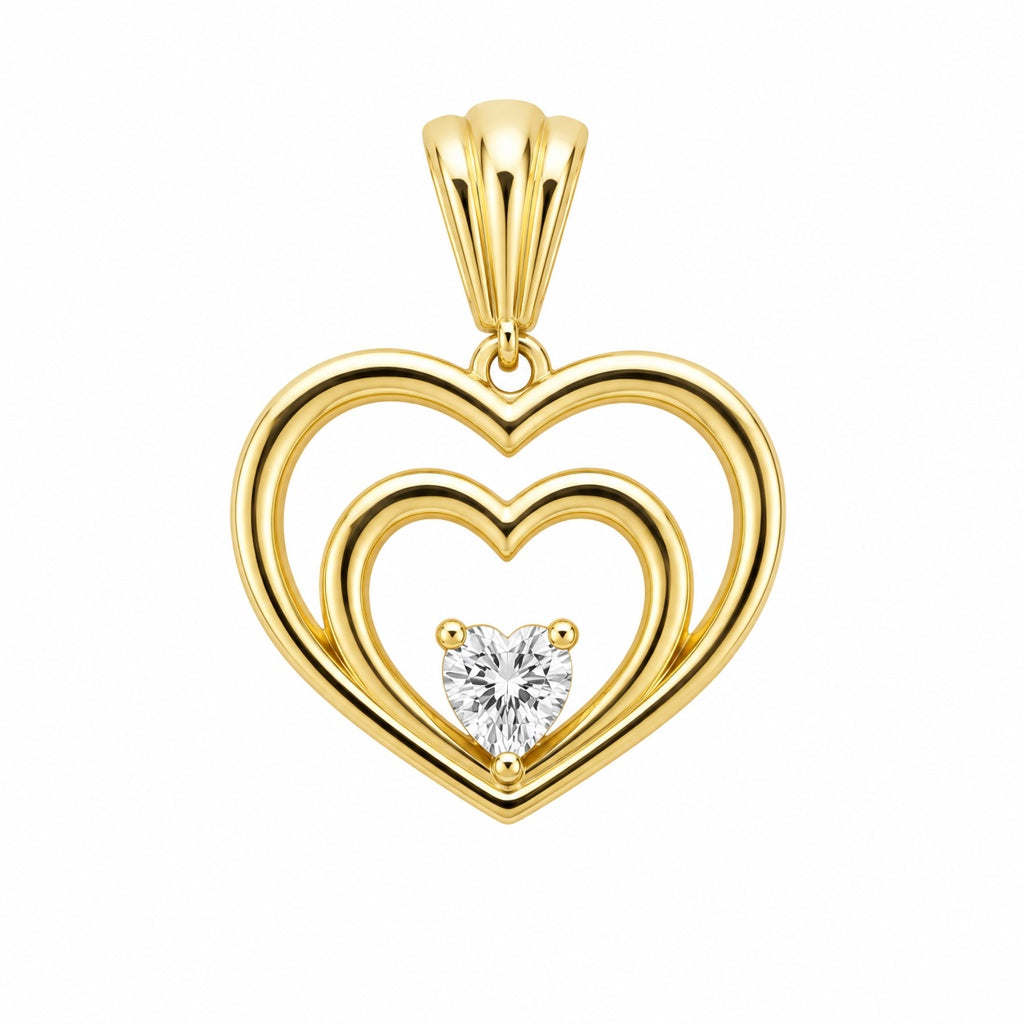 10K STONE DETAIL HEART SILHOUETTE PENDANT – JY Jewelry Wholesale